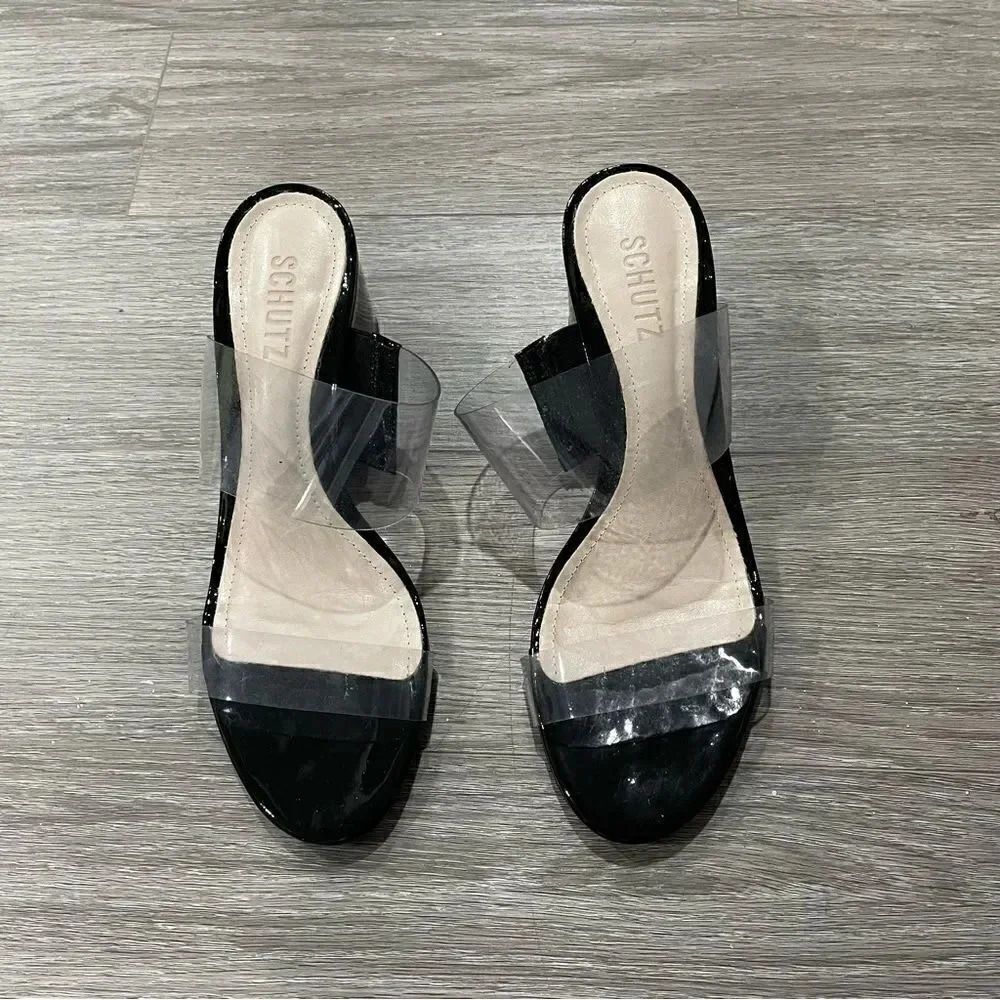 SCHUTZ SHOES Ariella Mid Heeled Sandal in Black 9